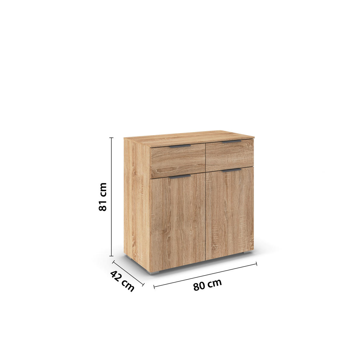 KOMMODE Rauch ALABAMA  in 80/81/42 cm  - Alufarben/Grau, MODERN, Holzwerkstoff (80/81/42cm) - Rauch Möbel