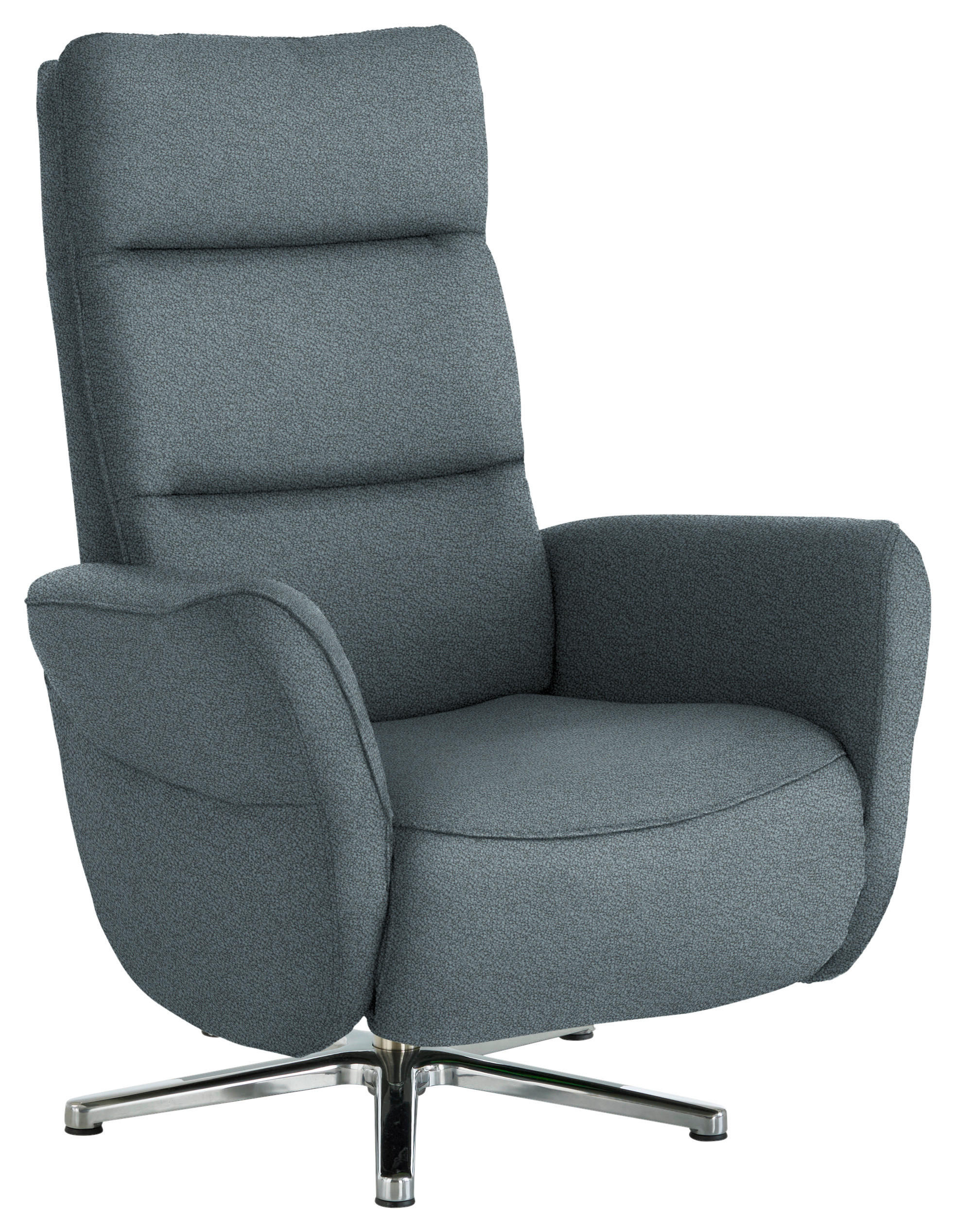 RELAXSESSEL in Textil Blaugrau  - Chromfarben/Blaugrau, Design, Textil/Metall (78/113/83cm) - Beldomo Speed