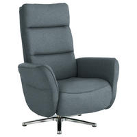 RELAXSESSEL in Textil Blaugrau  - Chromfarben/Blaugrau, Design, Textil/Metall (78/113/83cm) - Beldomo Speed