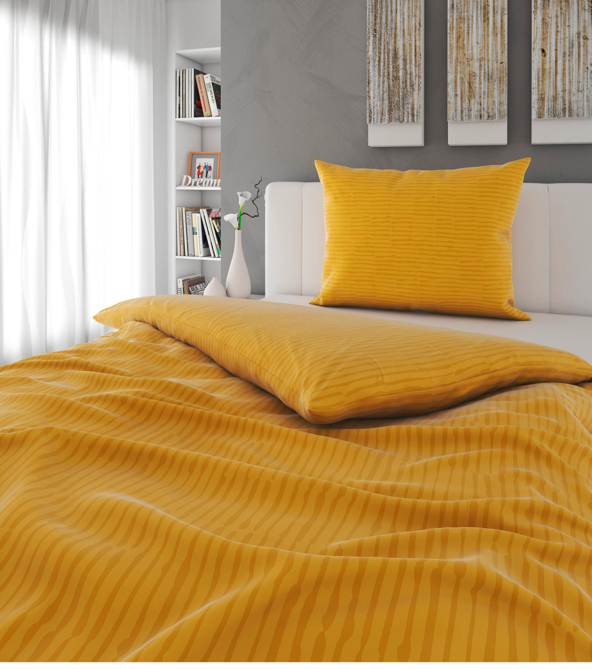 BETTWÄSCHE Mavie Satin 140/200 cm  - Gelb, Basics, Textil (140/200cm) - Esposa