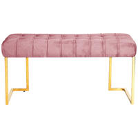 HOCKERBANK Metall, Textil Altrosa  - Goldfarben/Altrosa, Design, Textil/Metall (47/48/100cm) - Kayoom