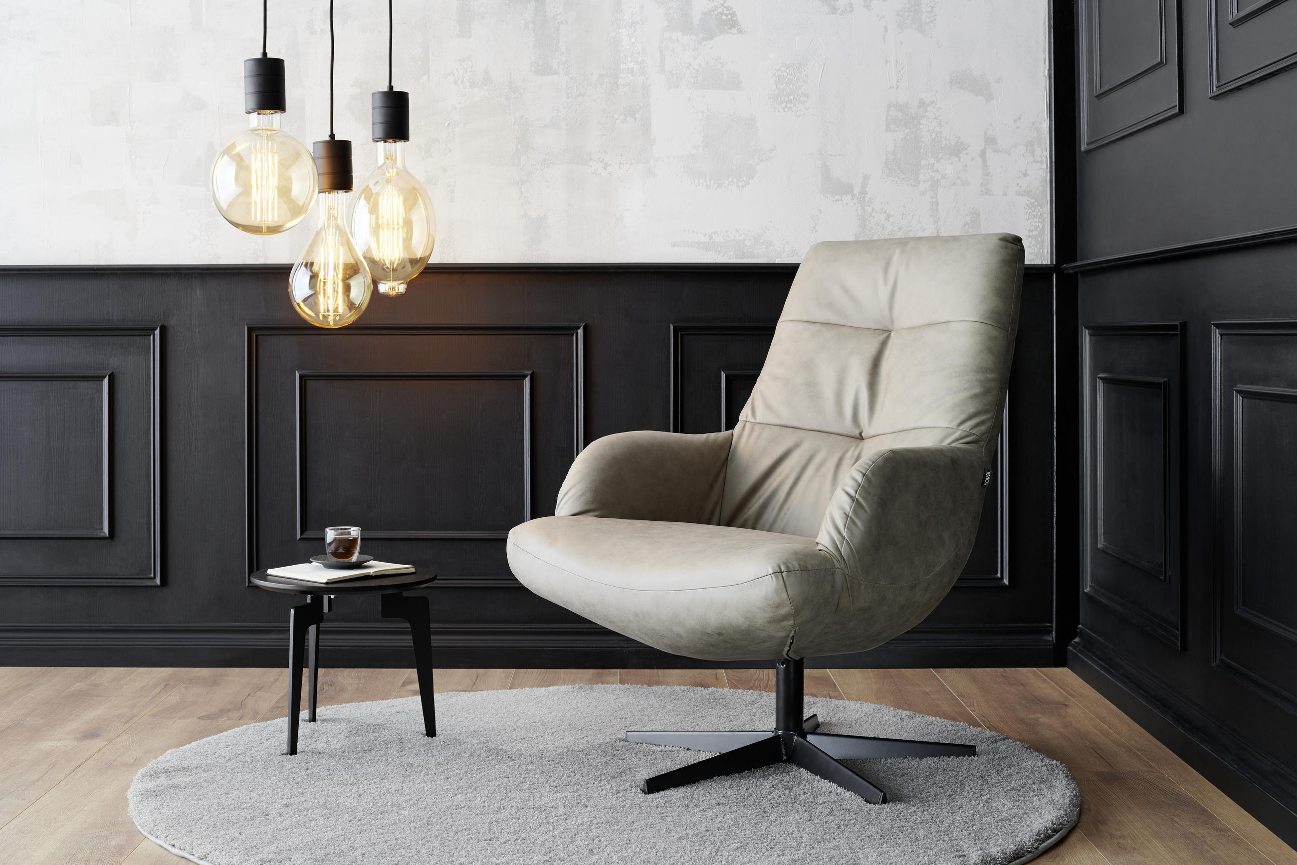POČIVALNIK, siva, črna kovina, tekstil - siva/črna, Design, kovina/tekstil (70/98/85cm) - Livetastic