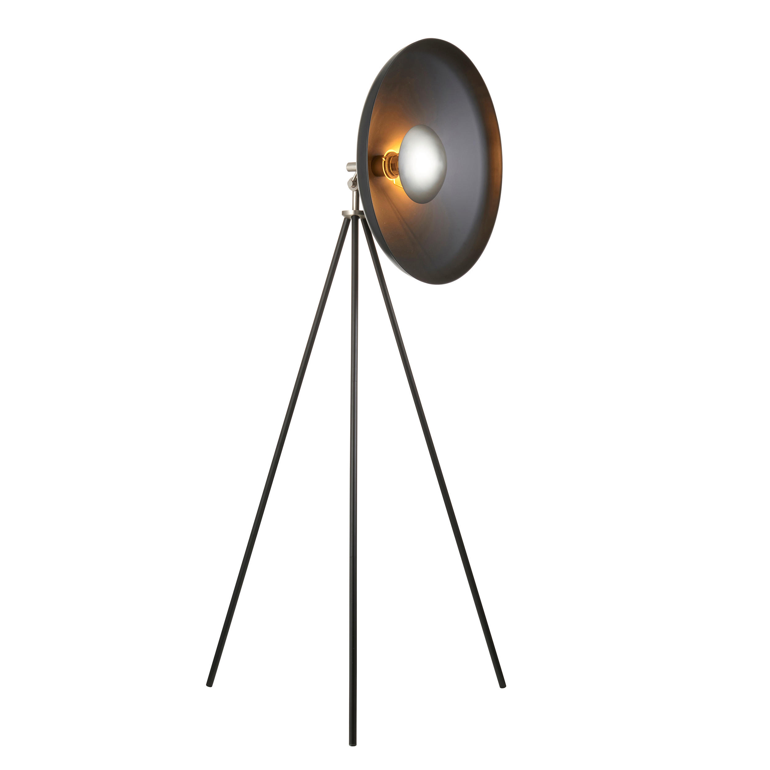 STEHLEUCHTE 72/146 cm    - Schwarz/Weiß, KONVENTIONELL, Metall (72/146cm) - ENDON