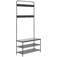 GARDEROBE 2-teilig  in 90/173/37 cm  - Schwarz, Trend, Holzwerkstoff/Metall (90/173/37cm) - Carryhome