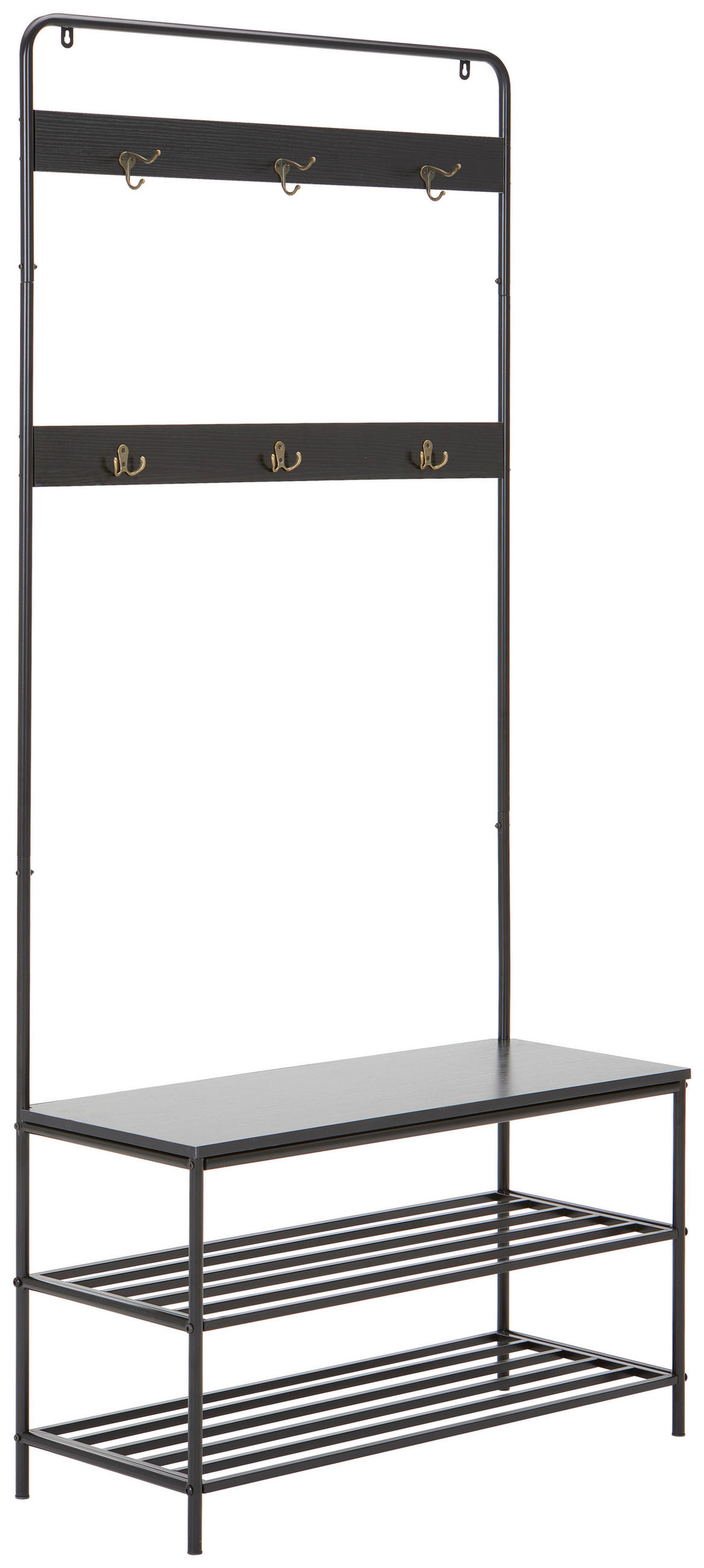 GARDEROBE 2-teilig  in 90/173/37 cm  - Schwarz, Trend, Holzwerkstoff/Metall (90/173/37cm) - Carryhome