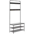 GARDEROBE 2-teilig  in 90/173/37 cm  - Schwarz, Trend, Holzwerkstoff/Metall (90/173/37cm) - Carryhome
