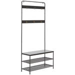 GARDEROBE 2-teilig  in 90/173/37 cm  - Schwarz, Trend, Holzwerkstoff/Metall (90/173/37cm) - Carryhome