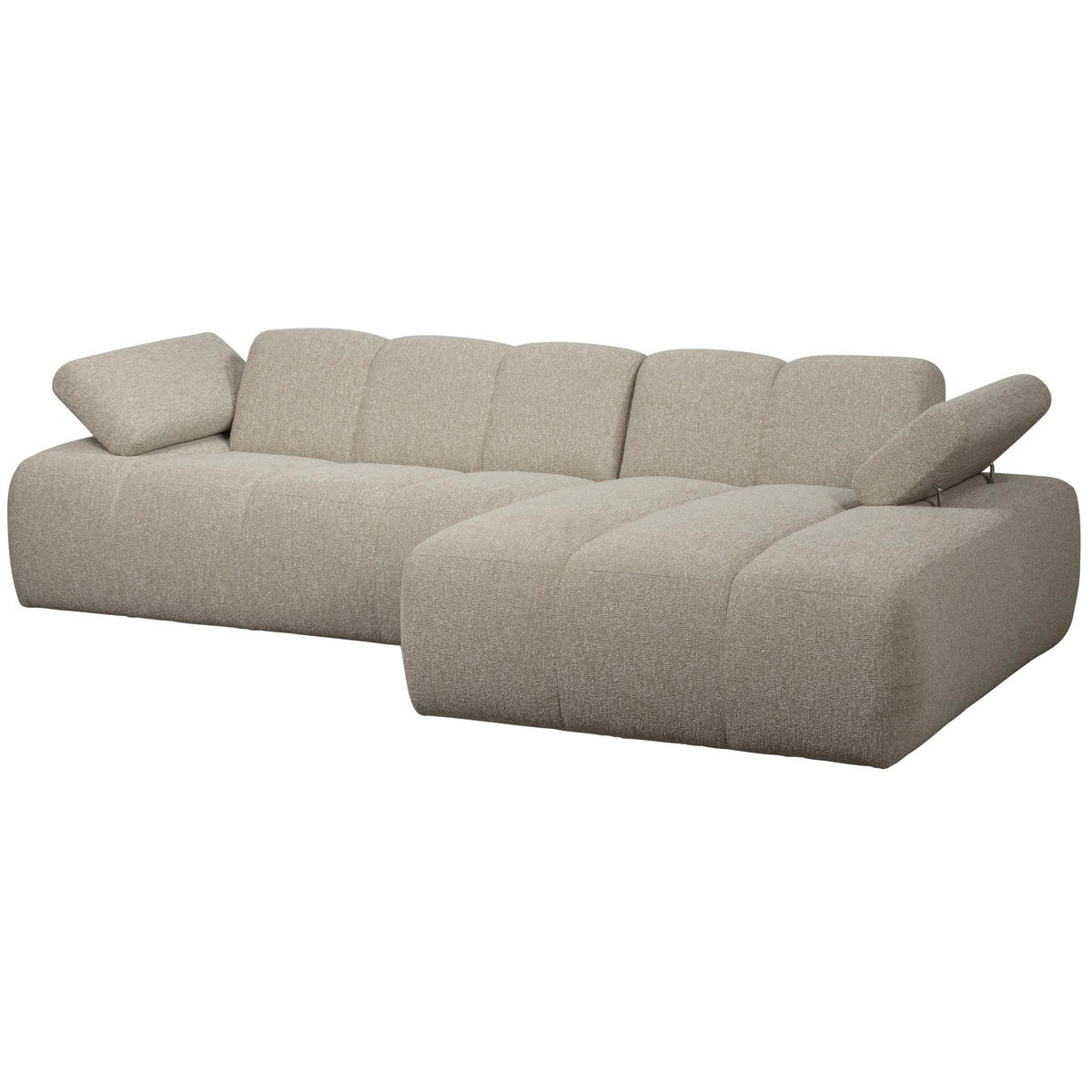 ECKSOFA Mojo Beige Bouclé  - Beige/Schwarz, Design, Kunststoff/Textil (284/160cm) - Livetastic