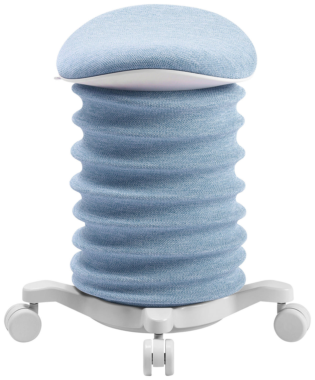BÜROHOCKER Weiß, Hellblau  - Weiß/Hellblau, Design, Kunststoff/Textil (37,5/58-70/36cm) - Topstar