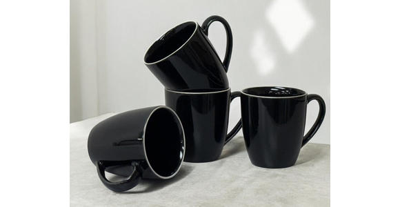 KAFFEEBECHERSET Bastia noro 4-teilig  - Schwarz, Trend, Keramik - Novel