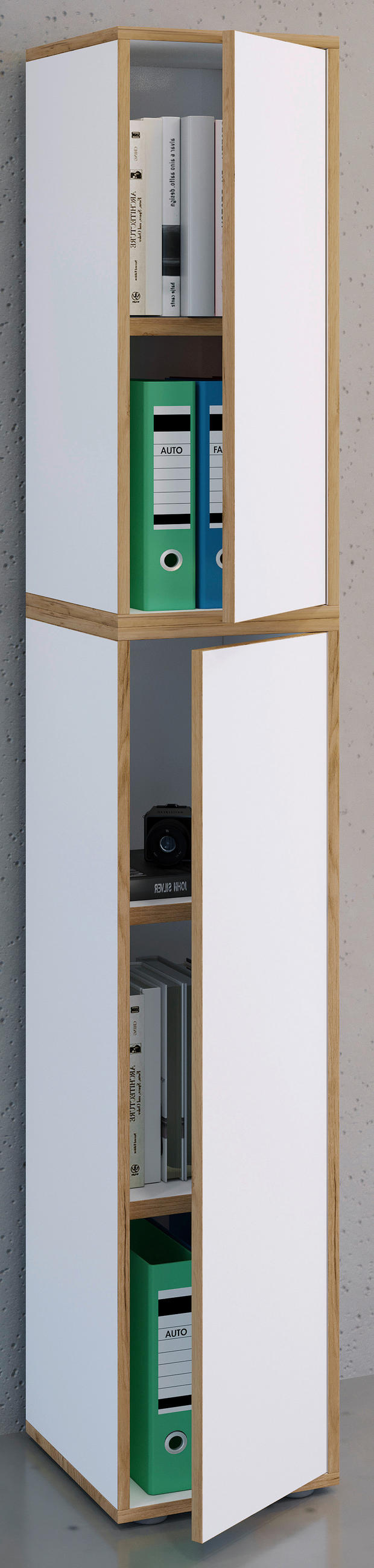 AKTENSCHRANK 30/183/33 cm  - Honigeiche/Weiß, Design, Holzwerkstoff (30/183/33cm) - MID.YOU