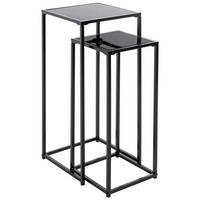SADA STOLKŮ NA KVĚTINY,  - černá, Design, kov/sklo (25-30/25-30/60-70cm)