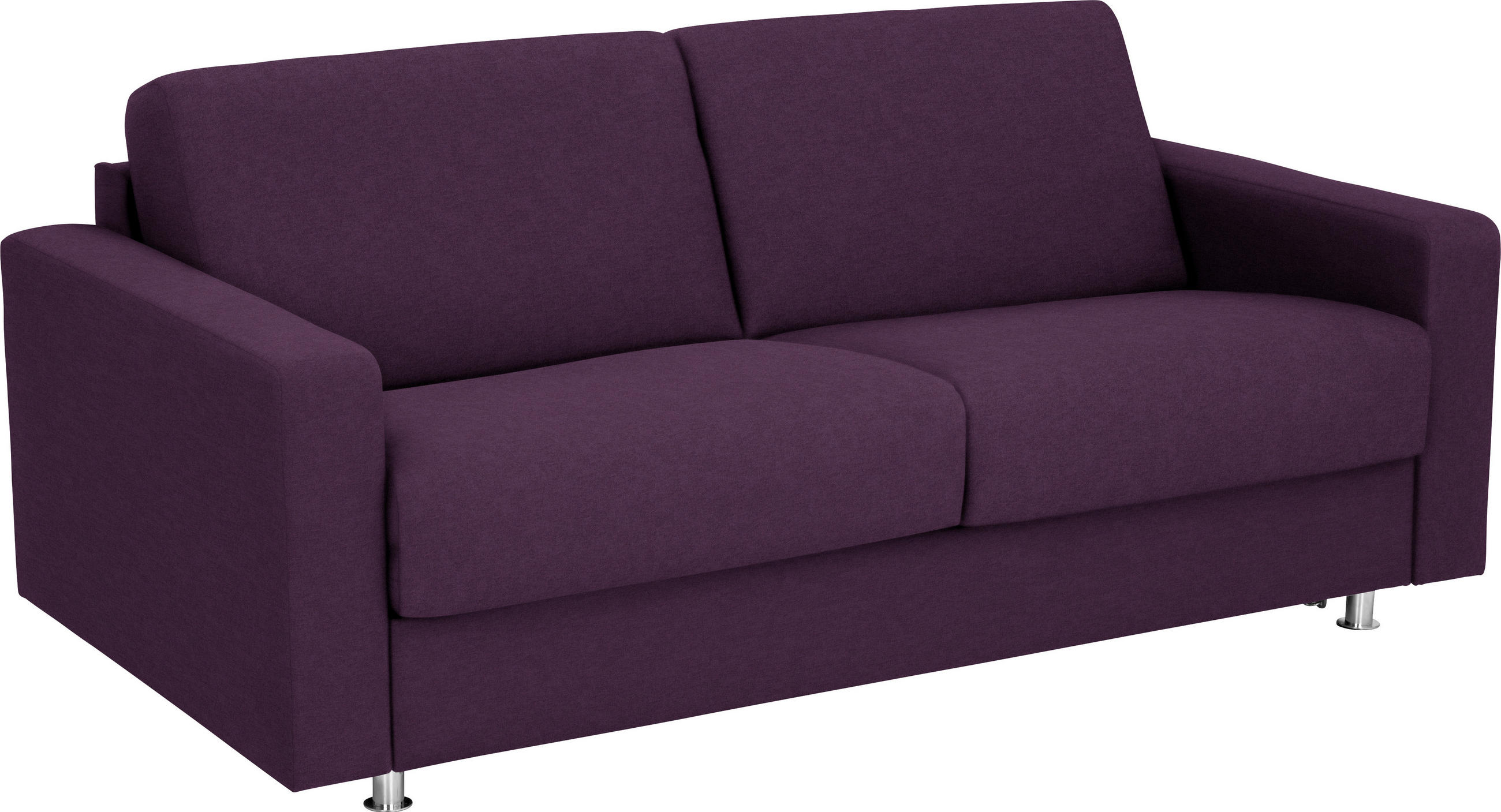 SCHLAFSOFA in Textil Aubergine  - Chromfarben/Aubergine, Design, Textil/Metall (195/84/100cm) - Bali