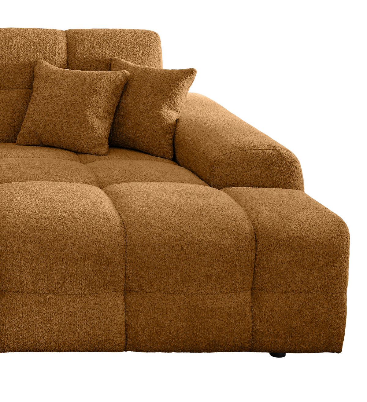 BIGSOFA in Bouclé Goldfarben  - Goldfarben/Schwarz, MODERN, Kunststoff/Textil (304/87/155cm) - Livetastic