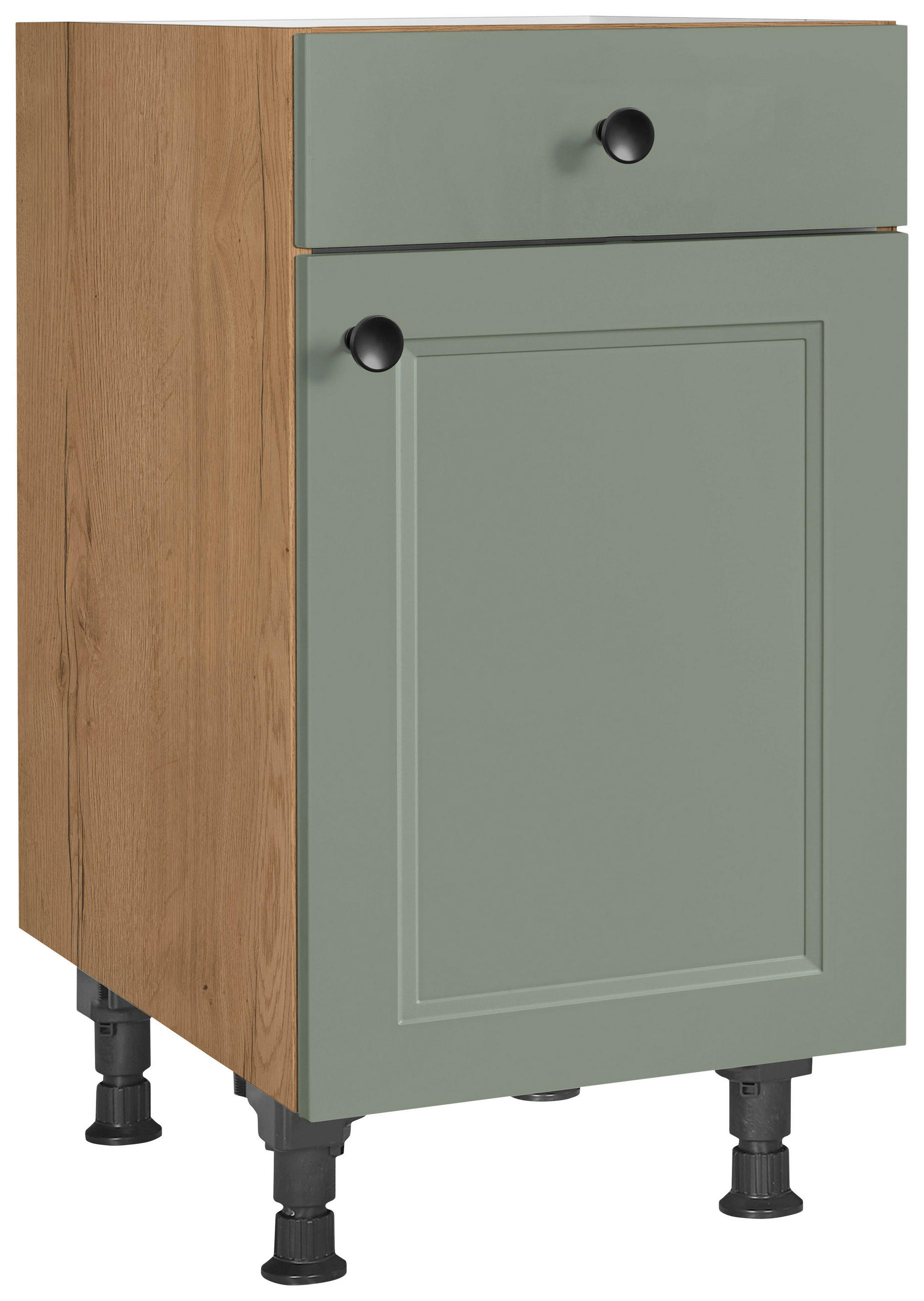 SCHUBKASTENUNTERSCHRANK 45/87/56 cm  in Grün, Eichefarben  - Eichefarben/Schwarz, MODERN, Holzwerkstoff/Metall (45/87/56cm) - Nobilia