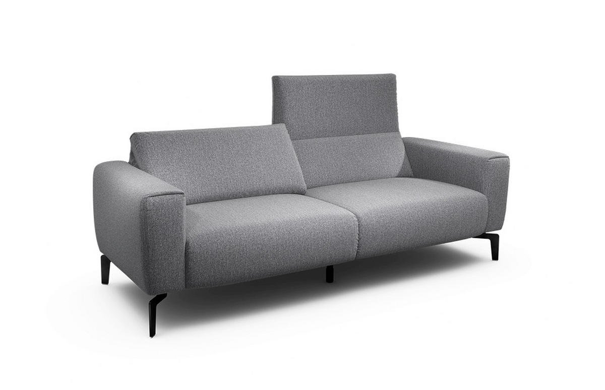 2,5-SITZER Chenille Anthrazit  - Anthrazit/Schwarz, Design, Textil/Metall (220/86/86-94cm) - SENSOO