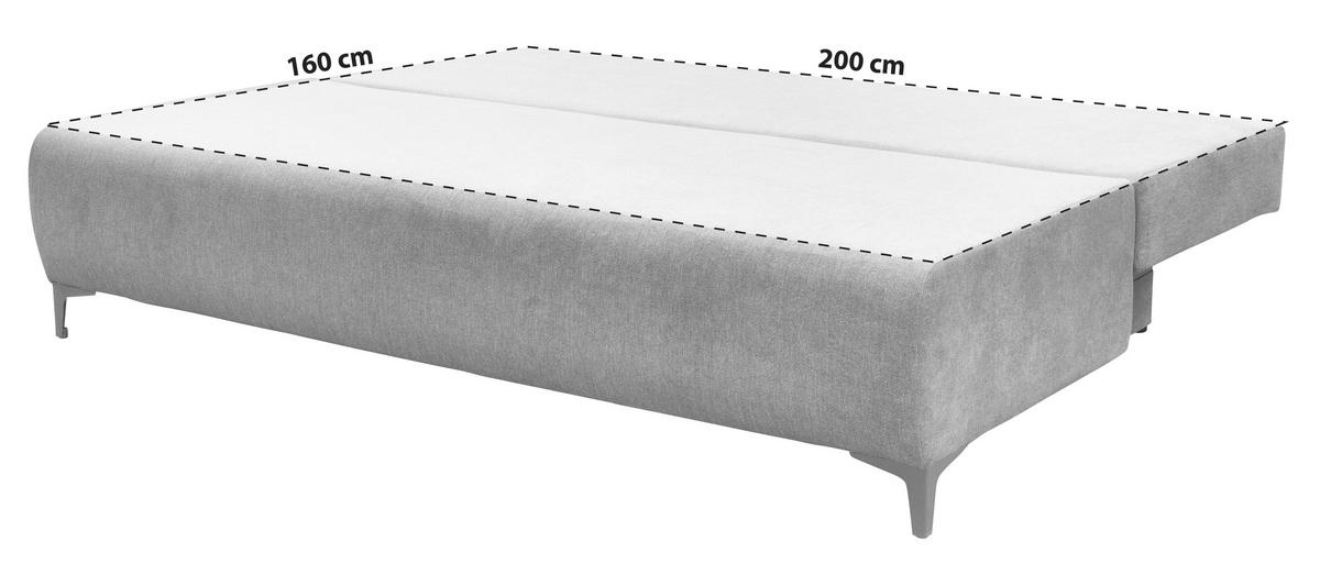 BOXSPRINGSOFA Mikrofaser Dunkelgrau  - Dunkelgrau/Schwarz, MODERN, Textil/Metall (201/100/105cm) - MID.YOU