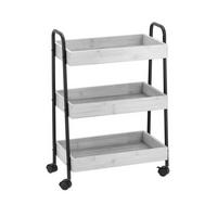 ALLZWECKWAGEN Bambus Naturfarben, Schwarz  - Schwarz/Naturfarben, Basics, Holz/Metall (50/28/70cm) - Zeller Present