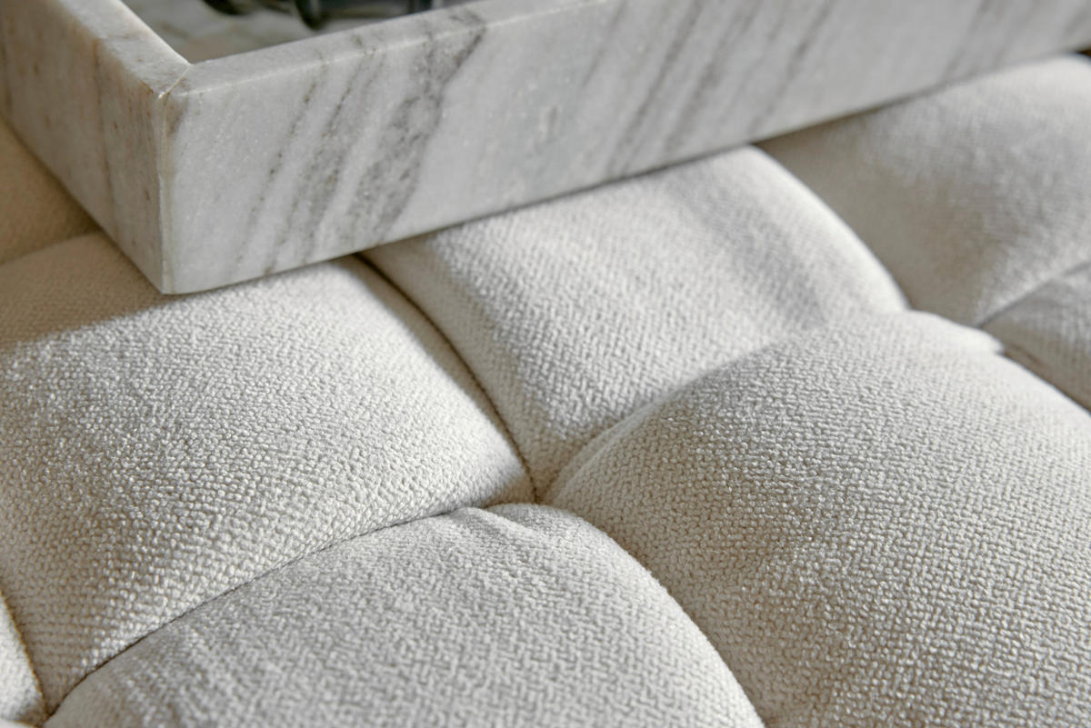SITZWÜRFEL Samt  - Creme, MODERN, Textil (78/43/78cm)
