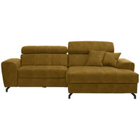 ECKSOFA in Velours Gelb, Grün  - Gelb/Schwarz, Design, Textil/Metall (267/181cm) - Carryhome