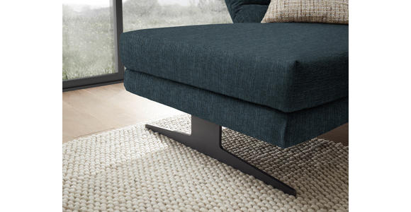 ECKSOFA Petrol Flachgewebe  - Petrol/Schwarz, Design, Textil/Metall (176-217/279-327cm) - Dieter Knoll