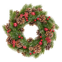 VIJENAC ZA VRATA - zelena/crvena, Lifestyle, plastika/prirodni materijali (35cm) - X-Mas