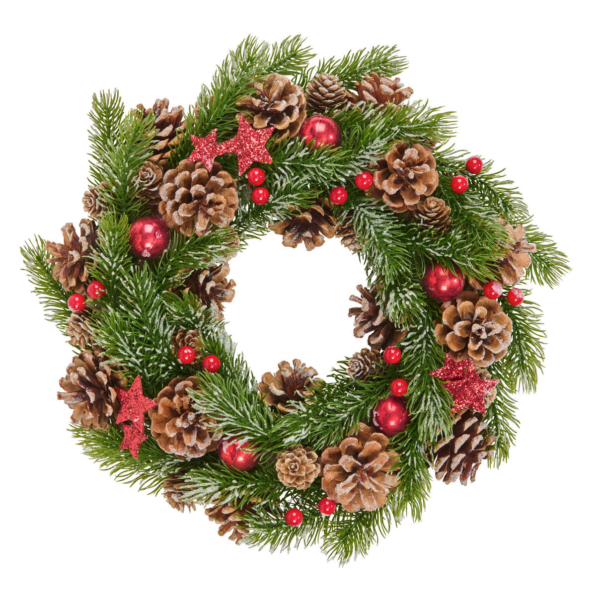 VIJENAC ZA VRATA - zelena/crvena, Lifestyle, plastika/prirodni materijali (35cm) - X-Mas