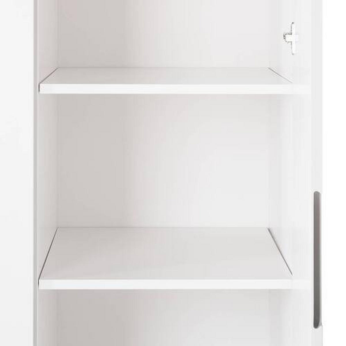 DREHTÜRENSCHRANK 154/200/60 cm,  in Weiß, Eichefarben, 3-türig  - Chromfarben/Eichefarben, Design, Holz/Holzwerkstoff (154/200/60cm) - home24