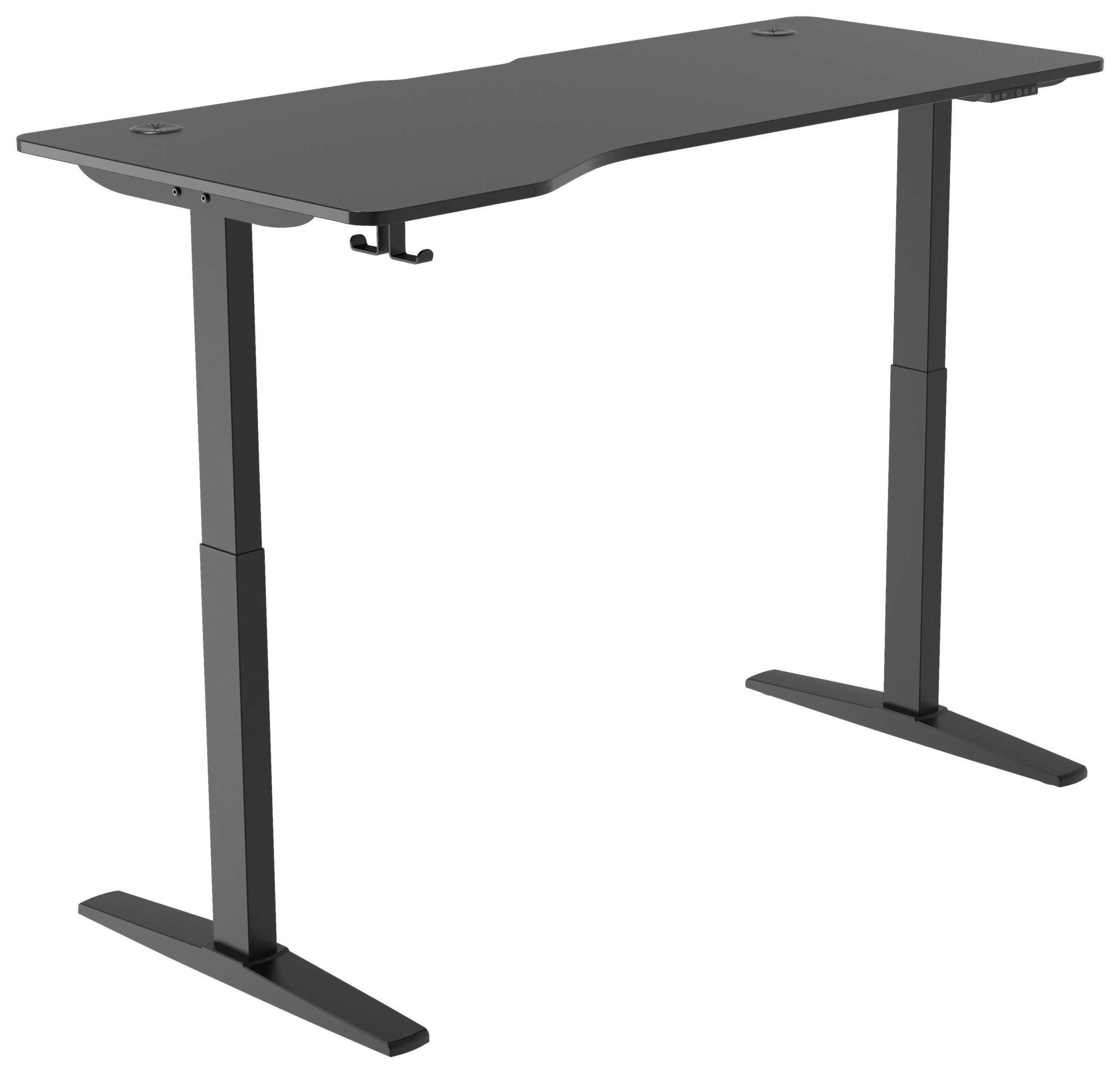 SCHREIBTISCH höhenverstellbar  - Schwarz, MODERN, Holzwerkstoff/Kunststoff (160/71/116/75cm) - MID.YOU