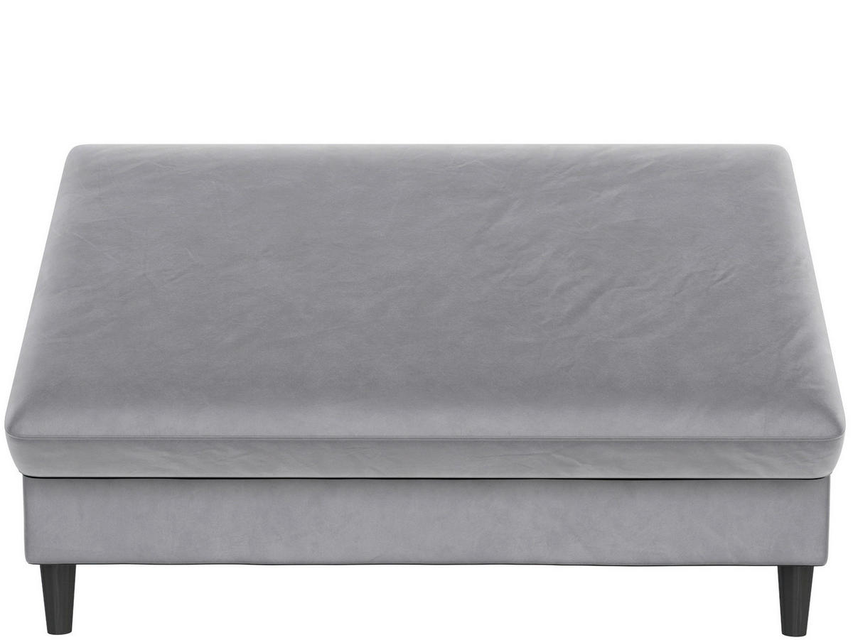 HOCKER in Textil Grau  - Schwarz/Grau, Basics, Kunststoff/Textil (130/43/69cm) - Livetastic