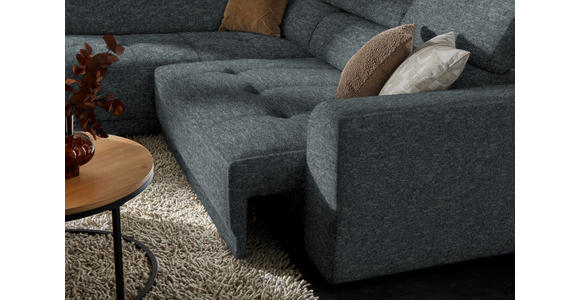 ECKSOFA in Chenille Grau 205/284 cm - Schwarz/Grau, Design, Kunststoff/Textil (205/284cm) - Xora