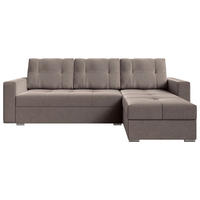 ECKSOFA Taupe Samt  - Taupe/Chromfarben, KONVENTIONELL, Kunststoff/Textil (233/140cm) - Carryhome