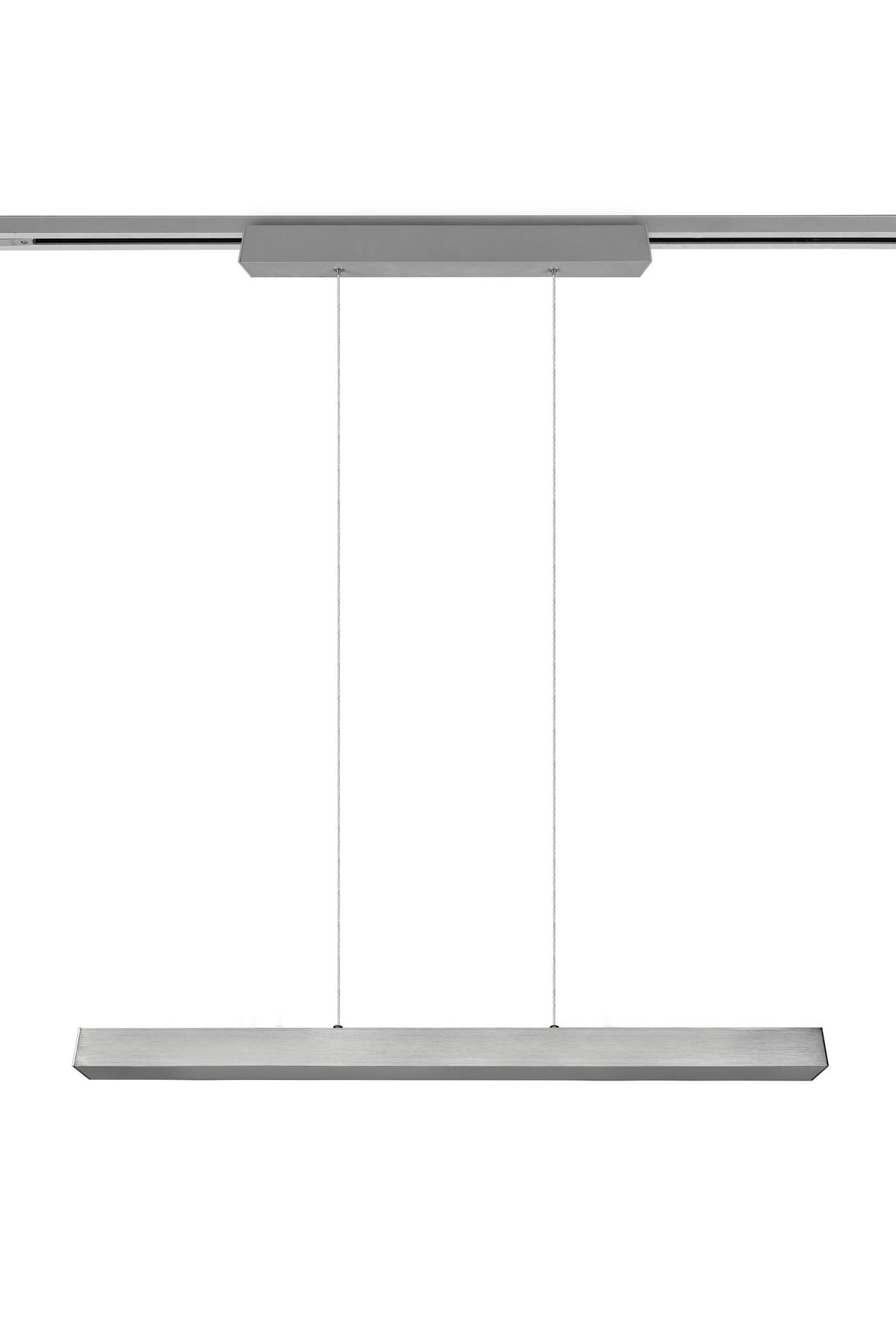 SCHIENENSYSTEM-HÄNGELEUCHTE - Nickelfarben, Design, Metall (90/180/5cm) - Trio Leuchten