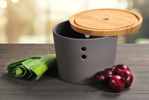 VORRATSDOSE  - Braun/Grau, Basics, Holz/Kunststoff (19/15,5cm) - Homeware Profession.