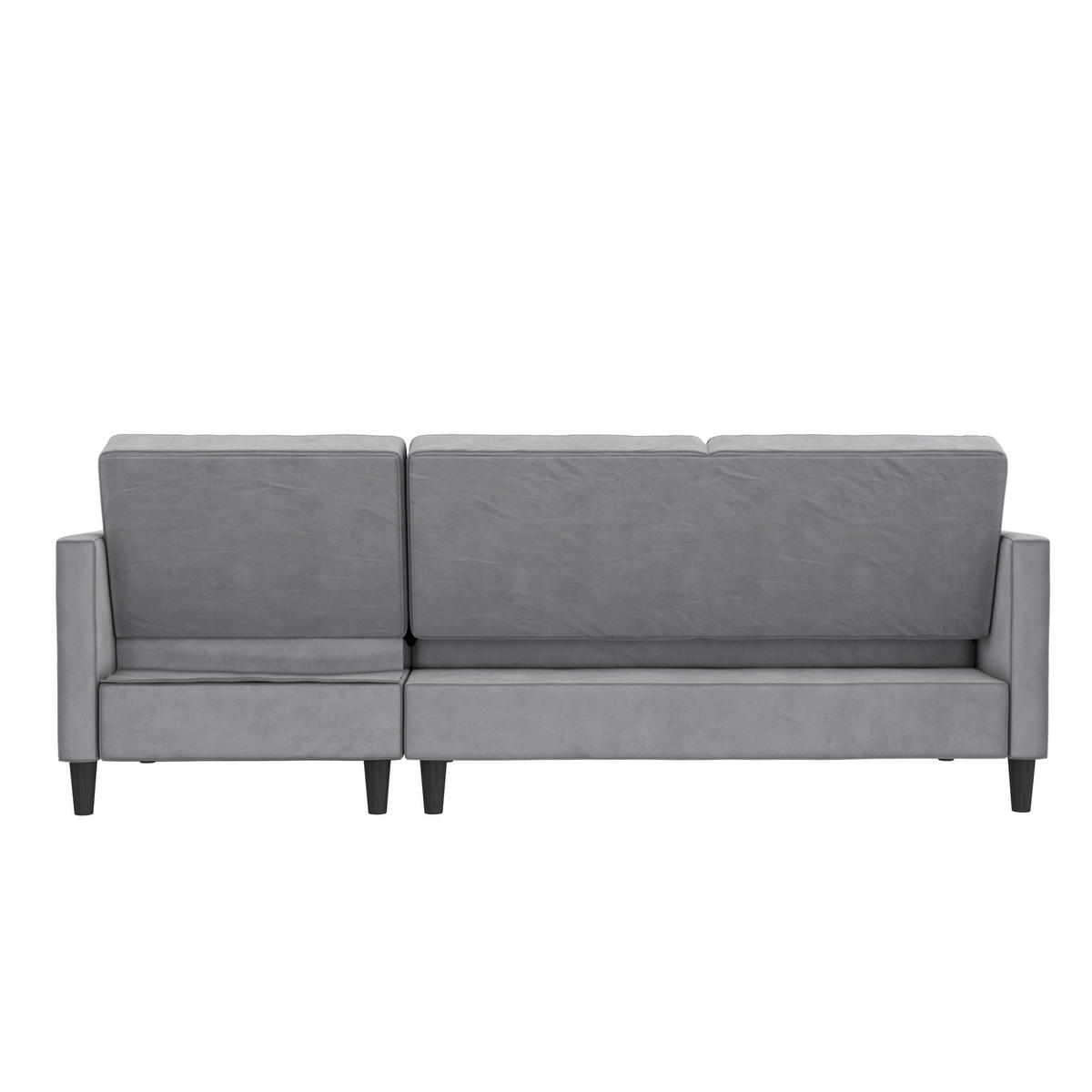 ECKSOFA PALERMO Grau Velours Schlaffunktion, Stauraum  - Schwarz/Grau, Basics, Kunststoff/Textil (213/154cm) - Livetastic