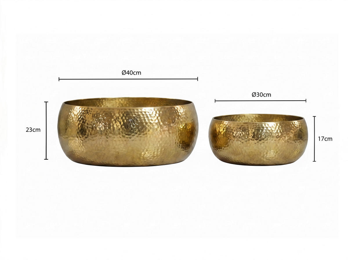 OBSTSCHALE  - Goldfarben, Design, Metall (40/23/40cm) - Livetastic
