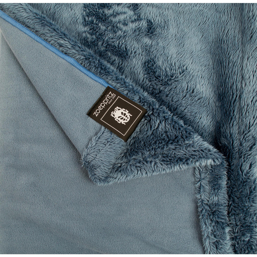 Thumbnail - Zoeppritz Wohndecke zoeppritz since 1828, Blau, Textil, Uni, 140x190 cm, Kettelrand, pflegeleicht, Double face, Wohntext...