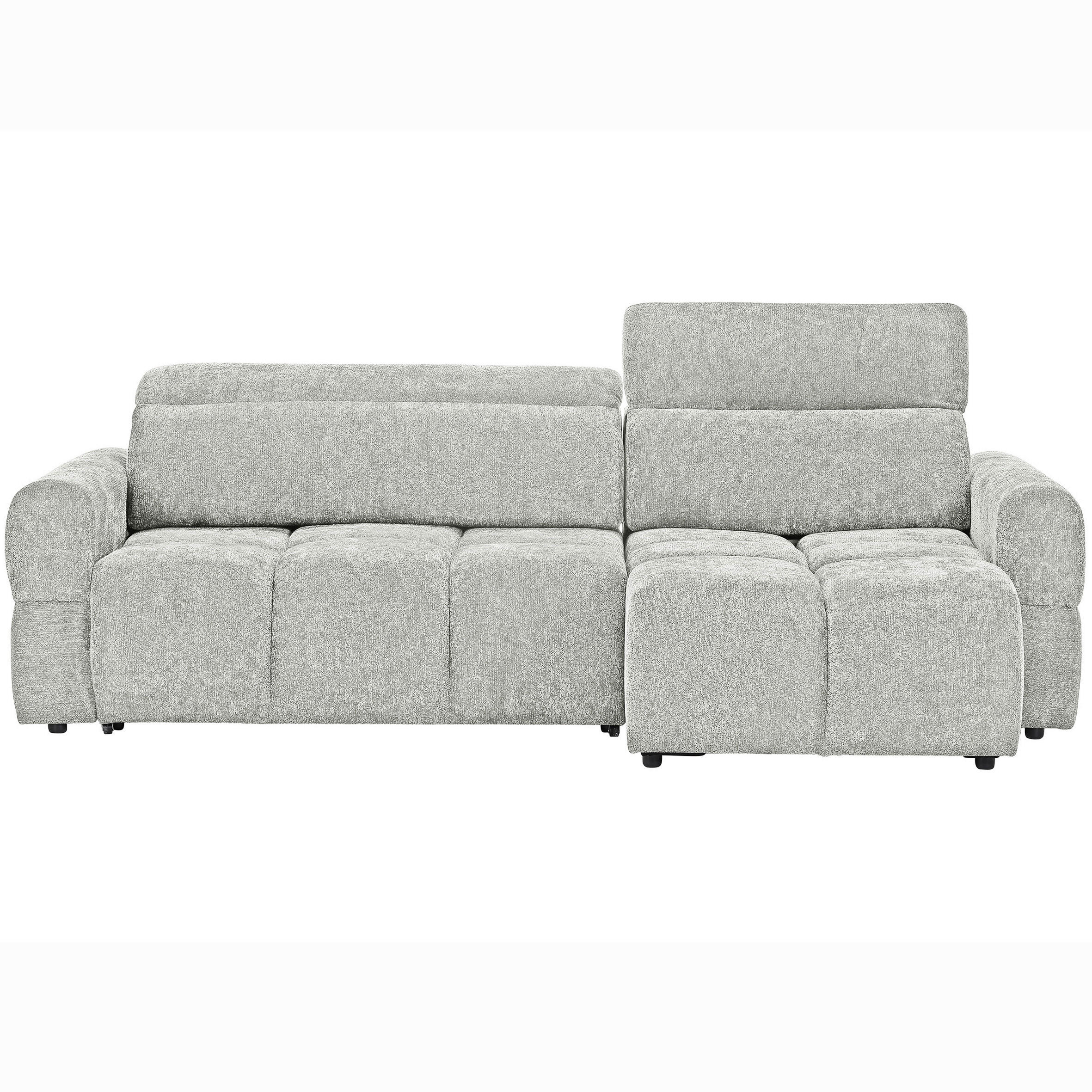 ECKSOFA Mintgrün Chenille Bettkasten, Rücken echt, Kopfteilverstellung, Sitztiefenverstellung  - Schwarz/Mintgrün, MODERN, Kunststoff/Textil (268/165cm) - Carryhome