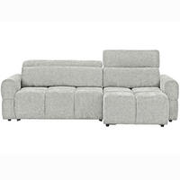 ECKSOFA Mintgrün Chenille Bettkasten, Rücken echt, Kopfteilverstellung, Sitztiefenverstellung  - Schwarz/Mintgrün, MODERN, Kunststoff/Textil (268/165cm) - Carryhome