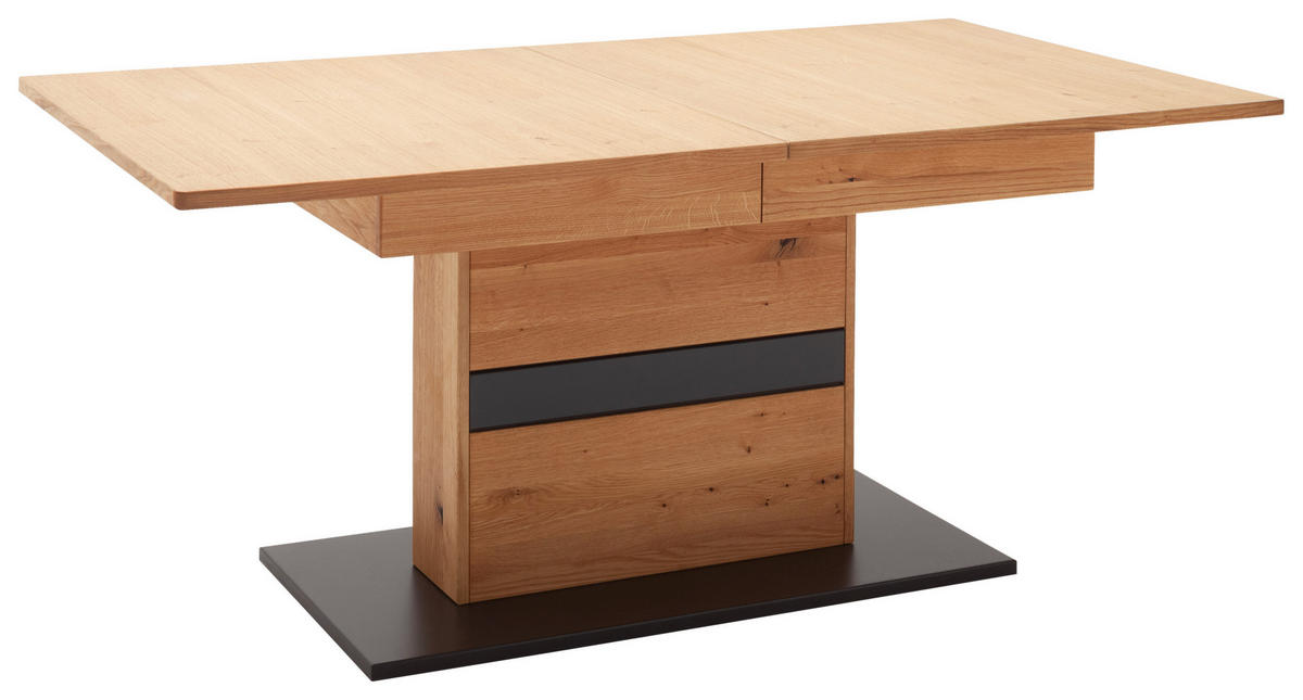 ESSTISCH in Holz, Holzwerkstoff, Metall 180-230/100/77 cm  - Wildeiche/Anthrazit, Natur, Holz/Holzwerkstoff (180-230/100/77cm) - Linea Natura