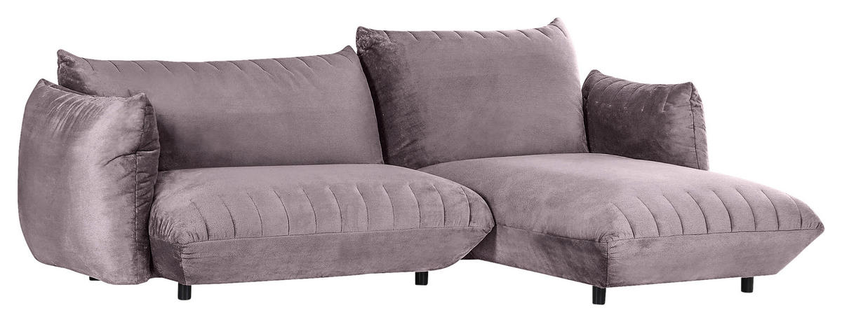 HÖRNSOFFA i plysch grå  - svart/grå, Klassisk, textil/plast (270/170cm) - MID.YOU