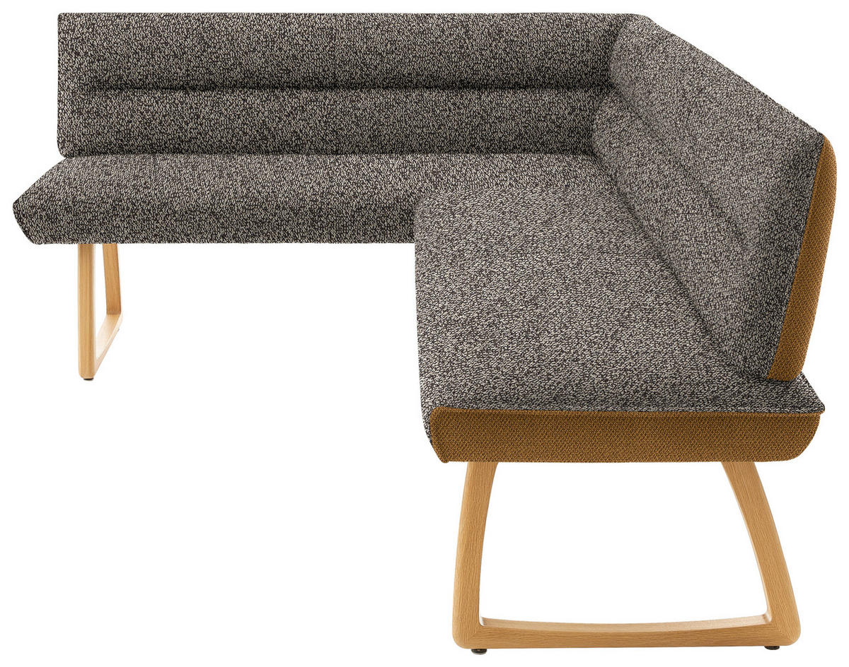ECKBANK 162/237 cm  in Dunkelbraun, Currygelb  - Currygelb/Eichefarben, Design, Holz/Textil (162/237cm) - Koinor