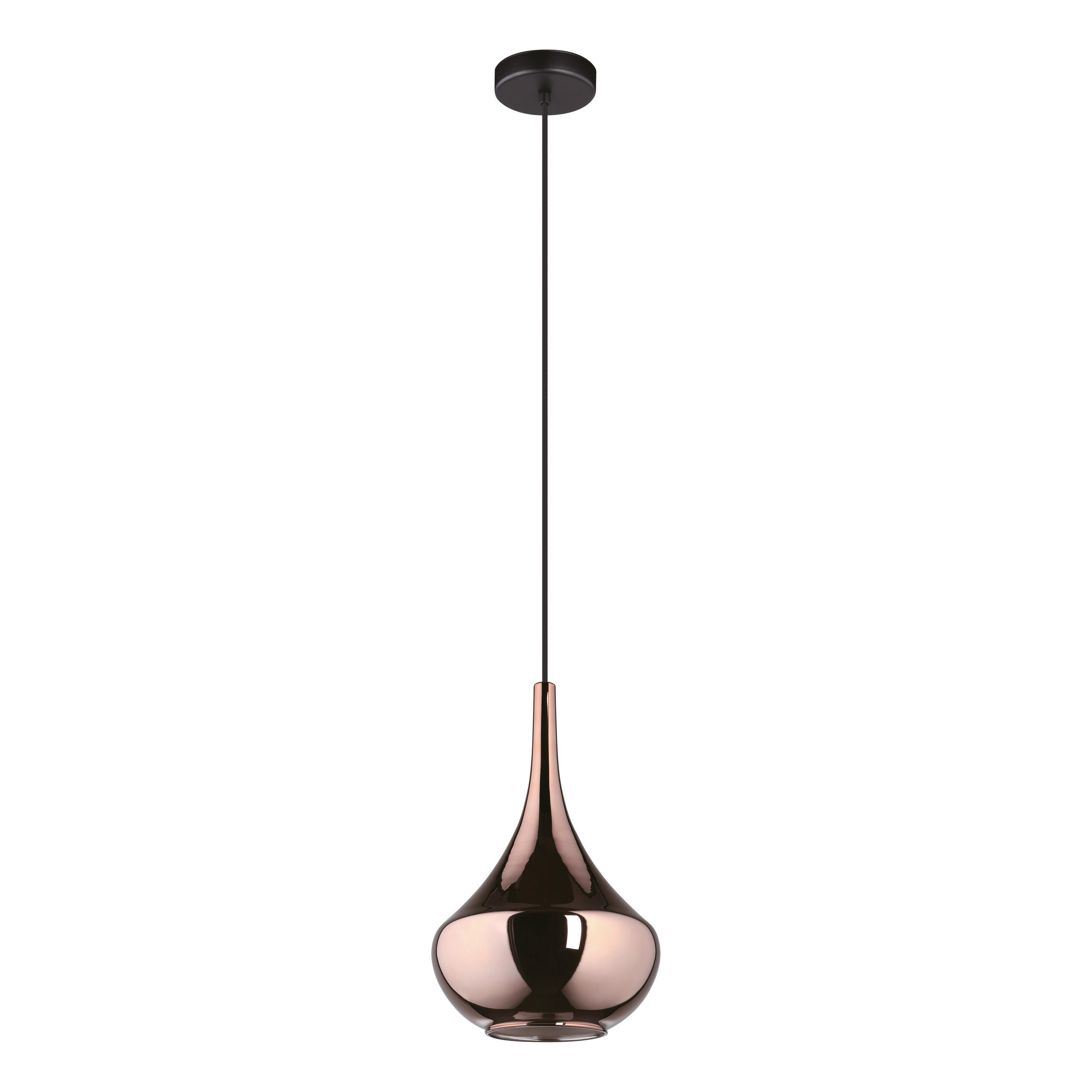 HÄNGELEUCHTE 25/150 cm    - Schwarz/Bronzefarben, Design, Glas/Metall (25/150cm) - Eglo