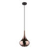 HÄNGELEUCHTE ALMOSTER 25/150 cm   - Schwarz/Bronzefarben, Design, Glas/Metall (25/150cm) - Eglo