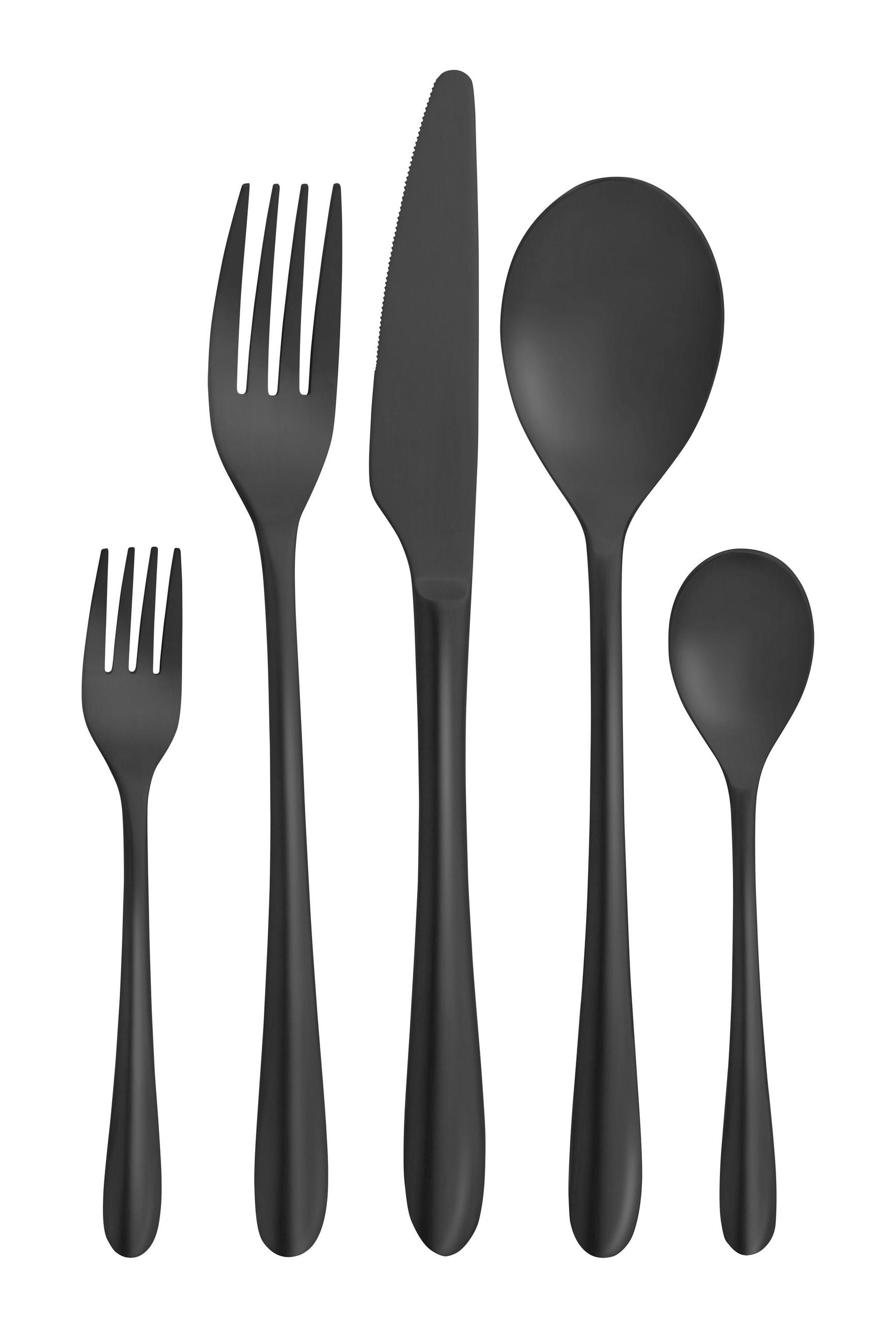 BESTECKSET ONTARIO 20-teilig Edelstahl  - Schwarz, Basics, Metall (28,5/5/33,8cm) - Collini