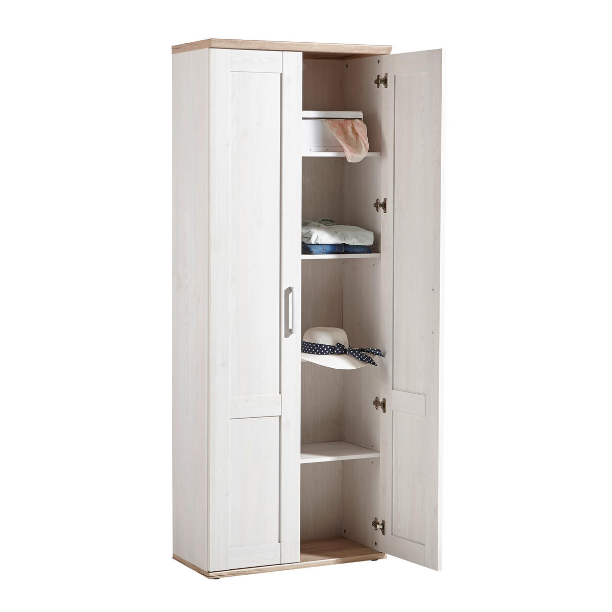 SKŘÍŇ NA ODĚV, bílá, 76/200/38 cm - bílá/barvy dubu, Design, kompozitní dřevo/plast (76/200/38cm) - Xora