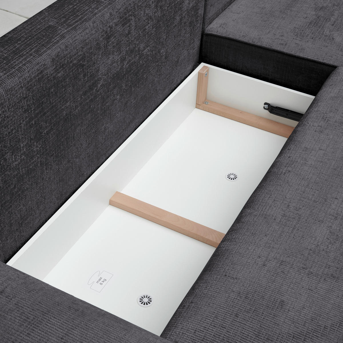ECKSOFA in Plüsch Dunkelgrau  - Dunkelgrau/Blaugrau, Design, Kunststoff/Textil (288/152cm) - Xora