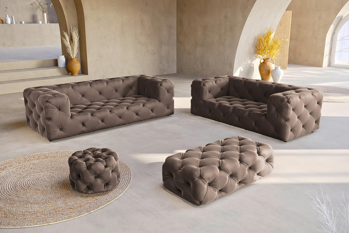 HOCKER in Textil Braun  - Schwarz/Braun, Design, Kunststoff/Textil (60/39/60cm) - P & B