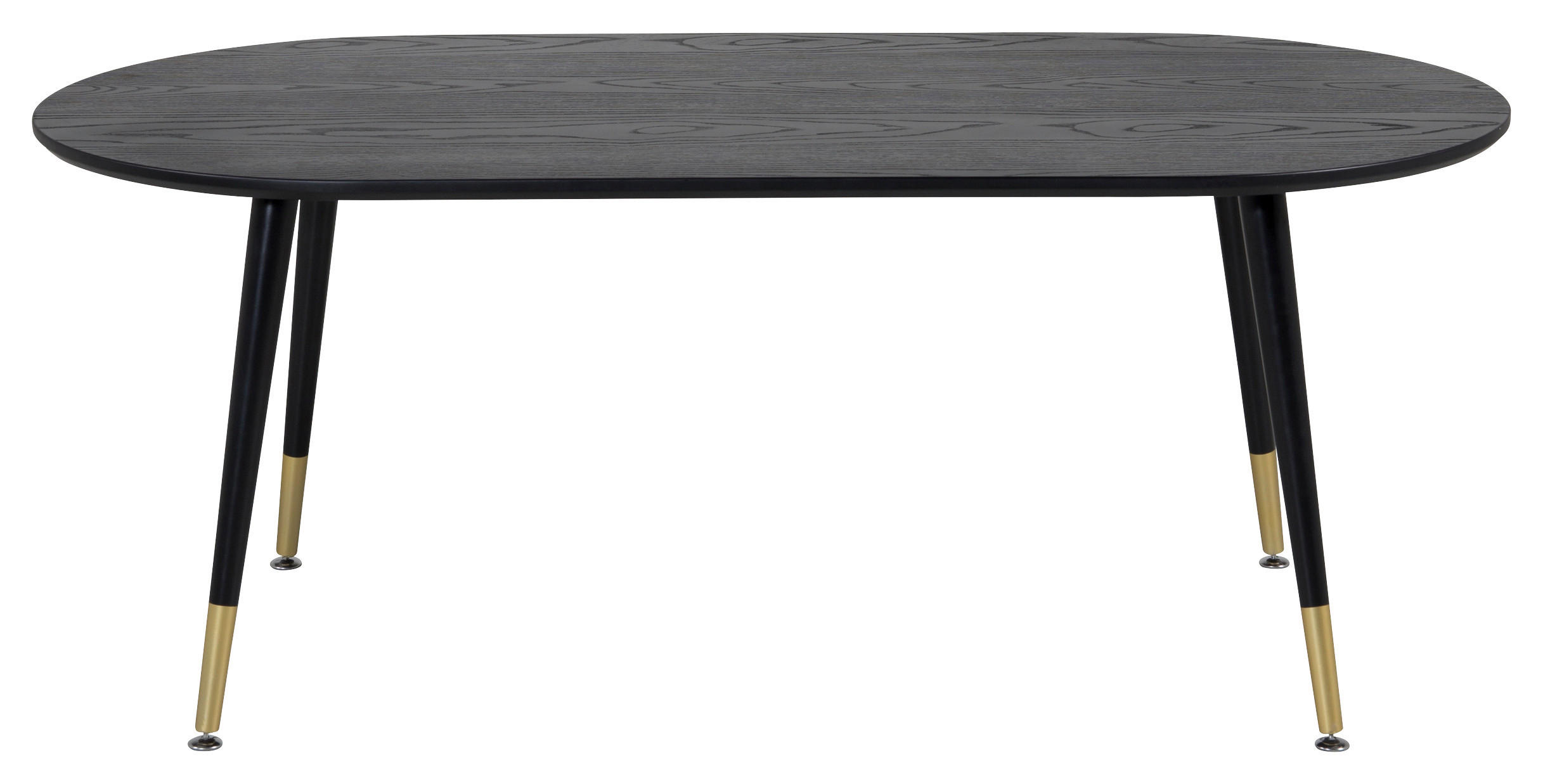 COUCHTISCH furniert 120/60/47 cm oval Schwarz, Messingfarben  - Messingfarben/Schwarz, Design, Holzwerkstoff/Metall (120/60/47cm) - Livetastic