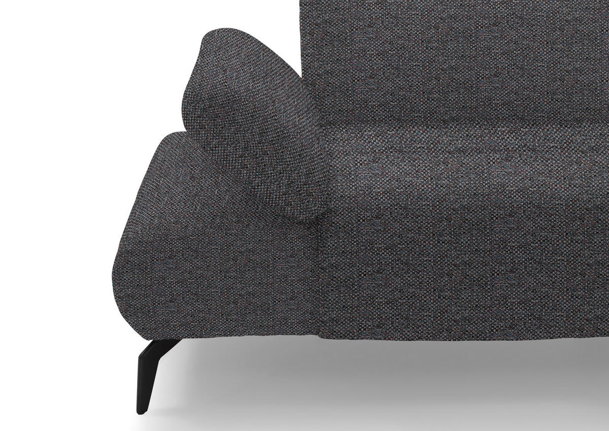 ECKSOFA in Webstoff Dunkelgrau  - Dunkelgrau/Schwarz, Design, Textil/Metall (223/290cm) - Moderano